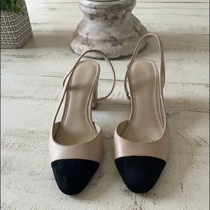 Mark fisher sling back Black and Tan shoes size 6